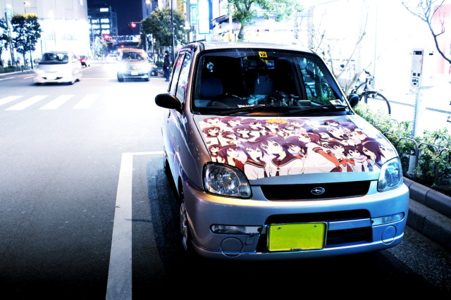 2014年3月7日撮影!秋葉原痛車ストリート(千本桜ホンダ･ライフ、ゆるゆりスバル･プレオ)