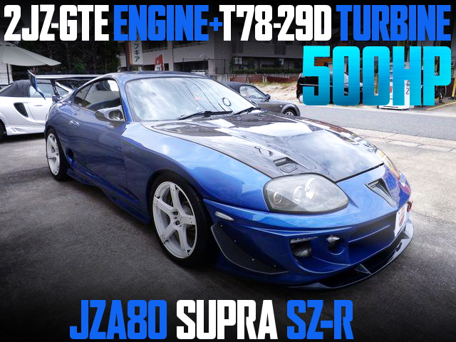 500HP T78 SINGLE TURBO JZA80 SUPRA BLUE