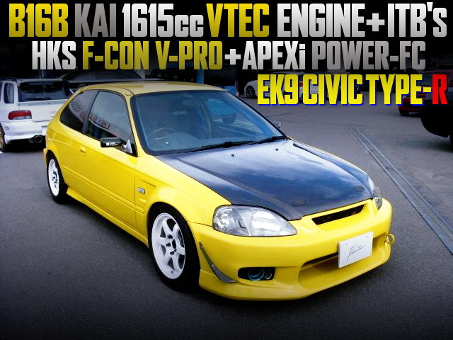 B16B 1615cc AND ITB INTO A EK9 CIVIC TYPE-R YELLOW