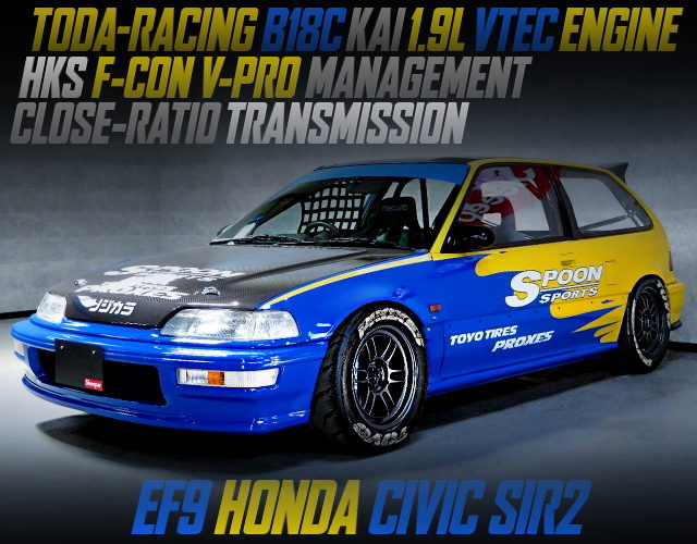 TODA RXCING B18C 1900cc ENGINE INTO EF9 CIVIC SIR2 FOR SPOON RACING COLOR 