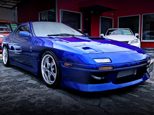 FRONT EXTERIOR FC3S RX7 WITH BLUE METALLIC PAINT