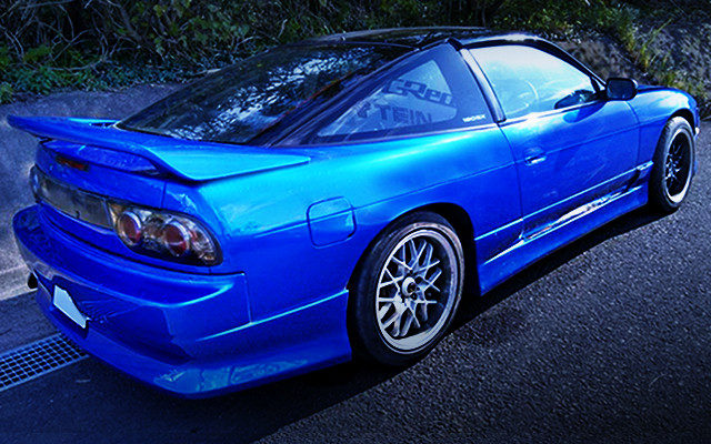 REAR EXTERIOR OF 180SX TO BLUE