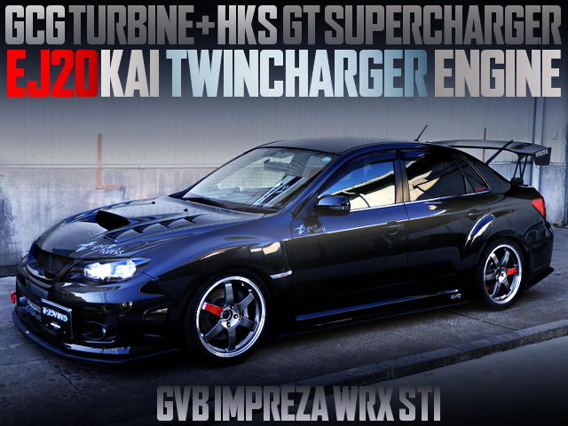 EJ20 with GCG TURBO AND HKS SUPERCHARGER INTO A GVB WRX STI BLACK