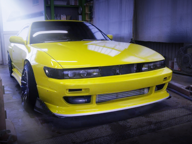 FRONT EXTERIOR OF S13 SILVIA With WIDEBODY AND YELLOW