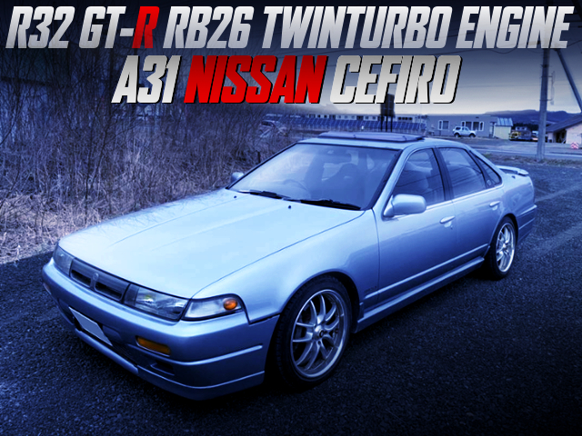 R32 GT-R RB26 ENGINE,5MT,BRAKES FULL SWAPPED A31 CEFIRO SILVER.