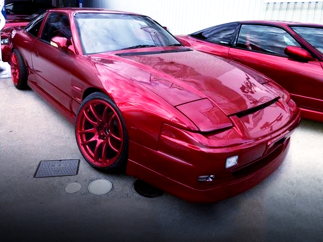 FRONT EXTERIOR OF 180SX TO CANDY APPLE RED.