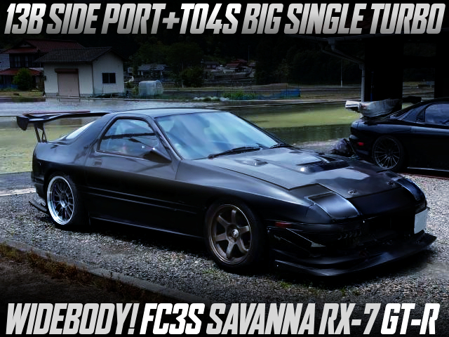 FD INTAKE MANI ON 13B-T SIDE PORT With TO4S TURBO INTO A FC3S SAVANNA RX-7 WIDEBODY.