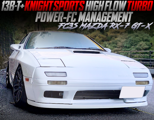 KNIGHT-SPORTS HIGH FLOW TURBO AND POWER-FC With FC3S RX-7 GT-X PEARL WHITE.