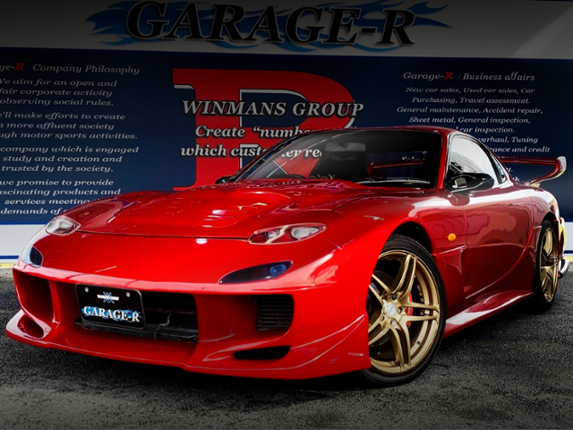 FRONT EXTERIOR OF SOUL RED CRYSTAL METALLIC FD3S RX-7 TYPE-RZ.