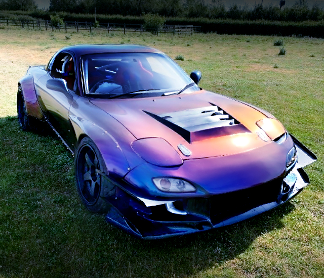FRONT EXTERIOR OF FD3S RX-7 With ROCKET BUNNY WIDEBODY.
