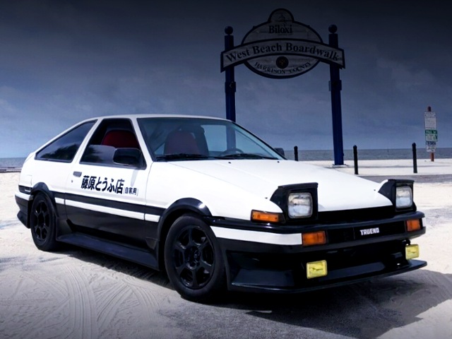 FRONT EXTERIOR OF AE86 COROLLA SPORT SR5.