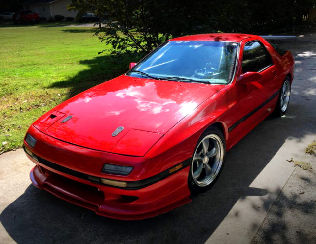 FRONT EXTERIOR OF FC MAZDA RX7 RED.