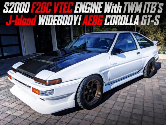 F20C With TWM ITBs And 6MT INTO AE86 COROLLA GT-S J-Blood WIDEBODY.