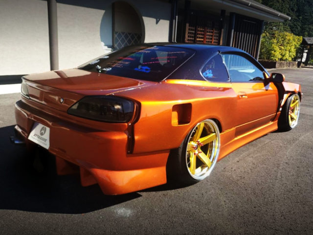 REAR SIDE EXTERIOR OF S15 SILVIA TO R35 ULTIMATE SHINY ORANGE.