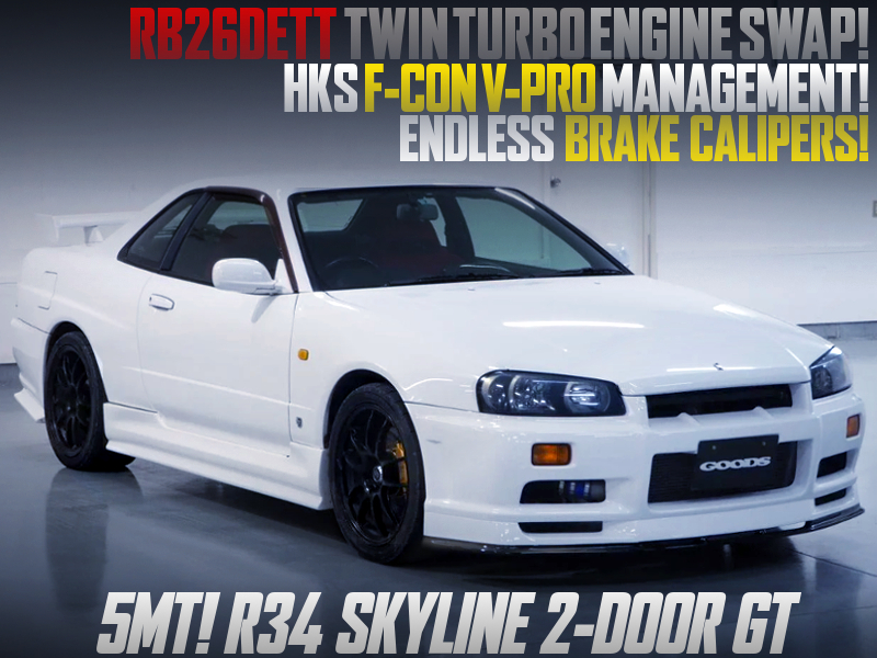 RB26 SWAP and F-CON V-PRO INTO R34 SKYLINE 2-DOOR GT To WHITE.