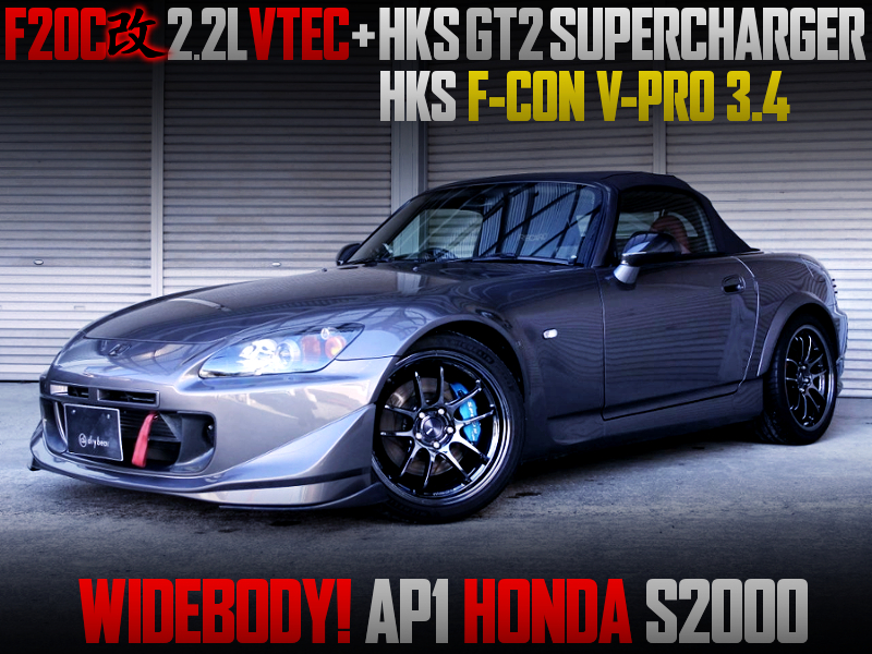 F20C with 2.2L KIT and HKS GT2 SUPERCHARGER INTO AP1 S2000 WIDEBODY.