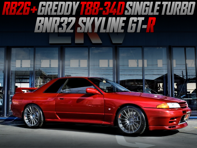 T88-34D TURBOCHARGED R32 GT-R WINE RED.