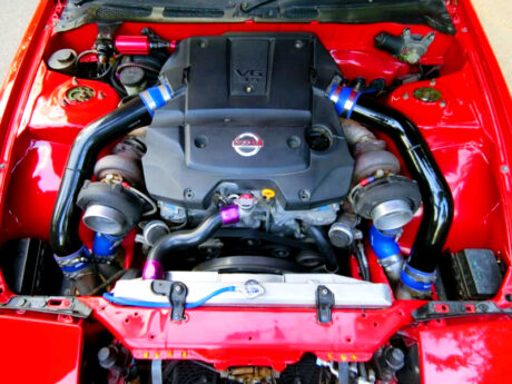 VQ35HR 3500cc V6 with GT45 TWIN TURBO.