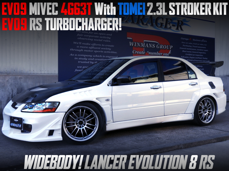 MIVEC 4G63 with 2.3L and EVO9 RS TURBO into LANCER EVOLUTION 8 RS WIDEBODY.