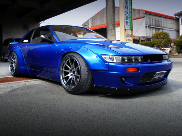 FRONT EXTERIOR OF S13 SILVIA with ROCKET BUNNY WIDEBODY.