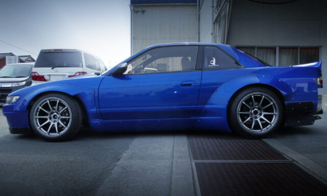 LEFT-SIDE EXTERIOR OF S13 SILVIA with ROCKET BUNNY WIDEBODY.