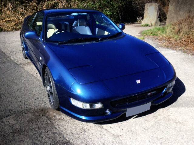 FRONT EXTERIOR OF 2nd Gen MR2 OF BLUE PAINT.