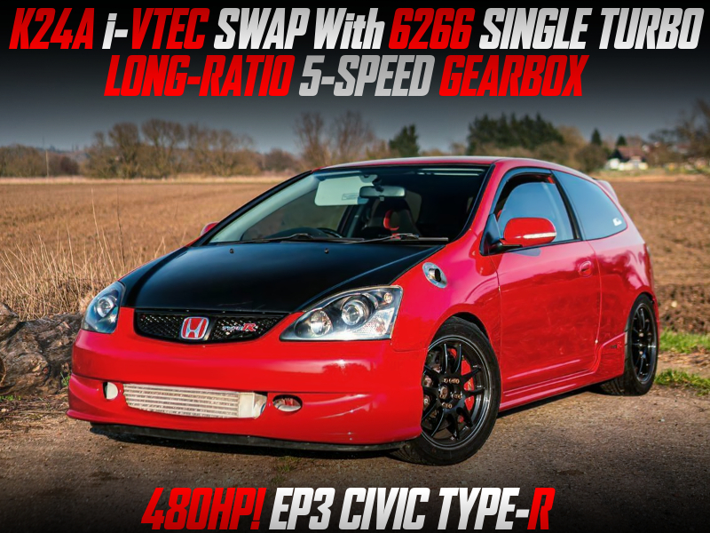 K24A i-VTEC with TURBO and 5MT INTO EP3 CIVIC TYPE-R.