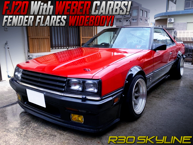 FJ20 with WEBER CARBS into R30 SKYLINE 2-DOOR RED and BLACK.