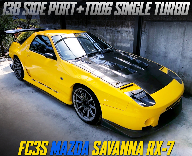 13B SIDE-PORT with TD06 TURBO into FC3S RX-7 TAMON WIDEBODY YELLOW.