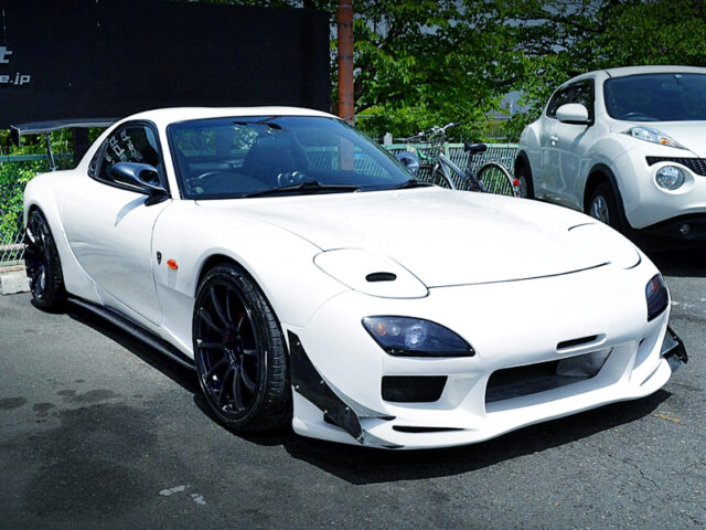 FRONT EXTERIOR OF FD3S RX-7 WIDEBODY WHITE.