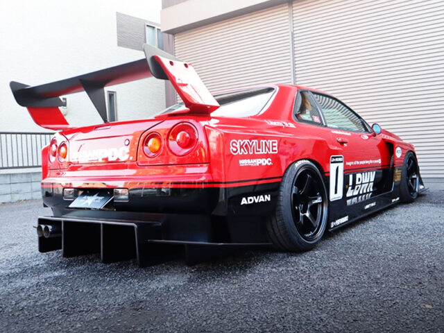 REAR EXTERIOR OF ER34 SKYLINE 25GT-T with LB SUPER SILHOUETTE.