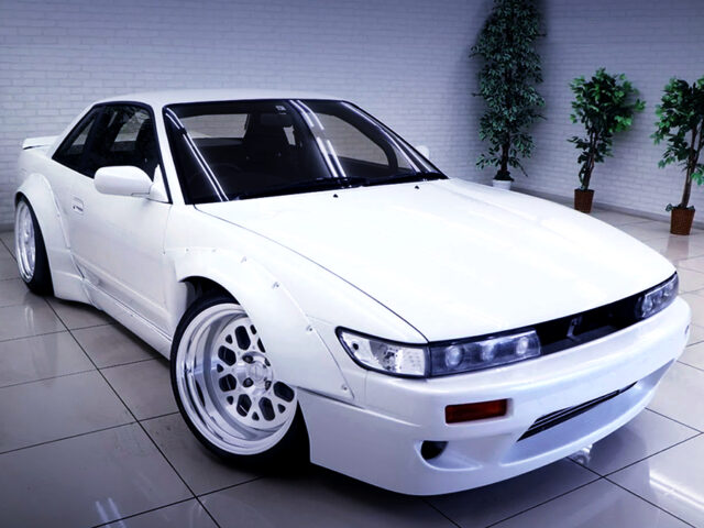 FRONT EXTERIOR OF S13 SILVIA Ks WIHITE.