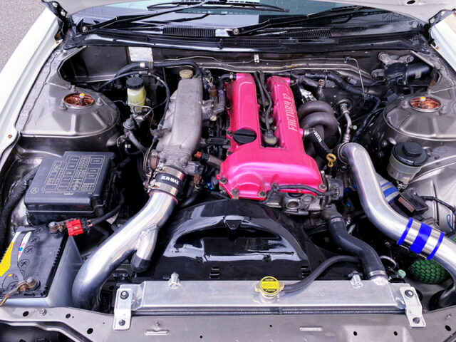 SR20DET with AFTERMARKET TURBO and EXHAUST MANIFOLD.