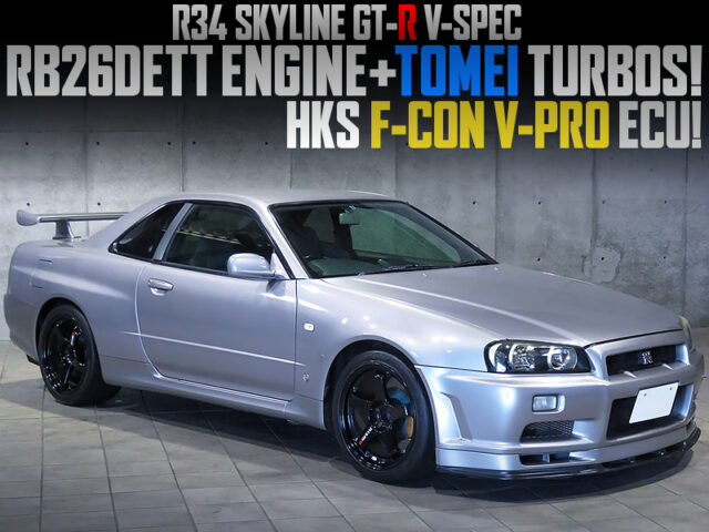 RB26 With TOMEI TURBOS and F-CON V-PRO ECU into R34 GT-R V-SPEC.
