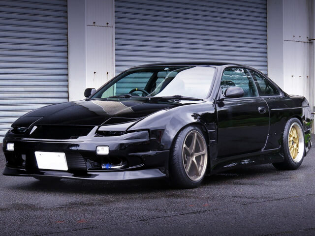 FRONT EXTERIOR OF S14 SILVIA with 180SX FRONT END CONVERSION.