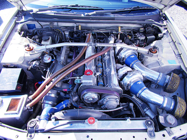 RB26DETT ENGINE with HKS TOP MOUNT TWIN TURBO.