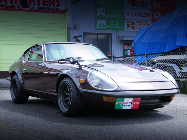 FRONT EXTERIOR of S30 FAIRLADY 240ZG MAROON.