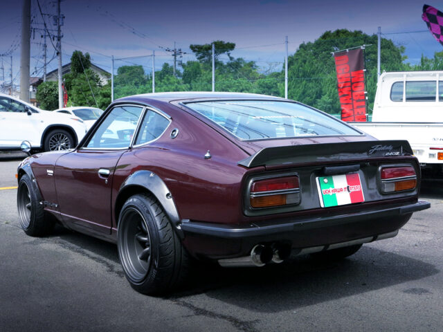 REAR EXTERIOR of S30 FAIRLADY 240ZG MAROON.