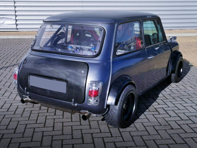 REAR RIGHT-SIDE EXTERIOR of CLASSIC MINI MAYFAIR.