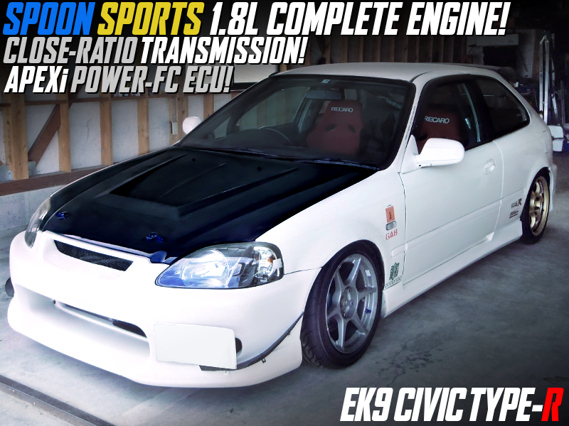 SPOON 1.8L COMPLETE ENGINE with CLOSE RATIO GEARBOX into EK9 CIVIC TYPE-R.