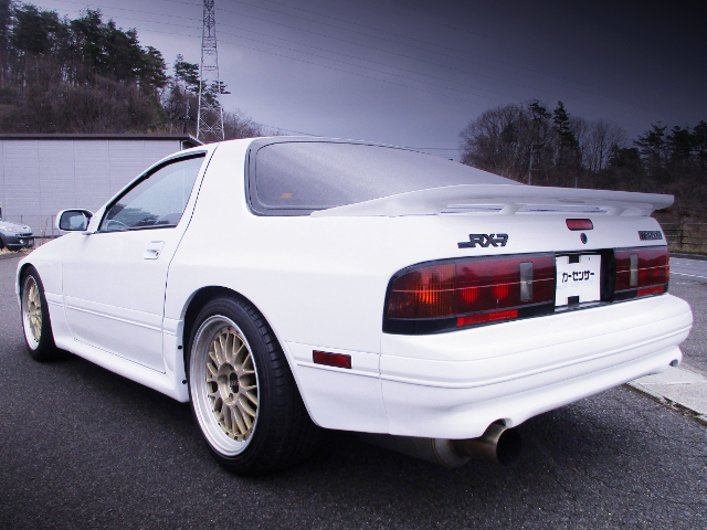 REAR EXTERIOR of LEFT HAND DRIVE FC MAZDA RX-7.