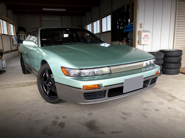 FRONT EXTERIOR of Lime Green Two-Tone S13 SILVIA 1.8 Q'S.