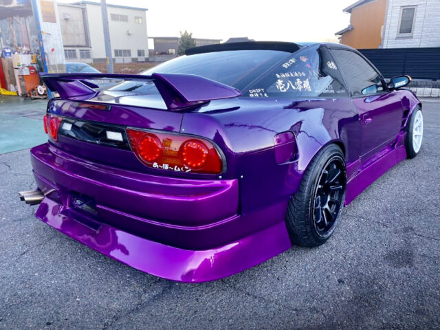 REAR EXTERIOR of CANDY PURPLE RPS13 NISSAN 180SX.
