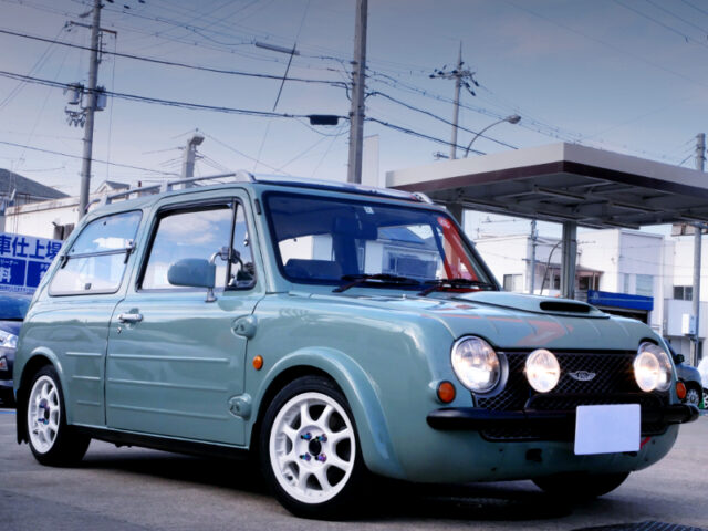 FRONT EXTERIOR of PK10 NISSAN PAO CANVAS TOP.
