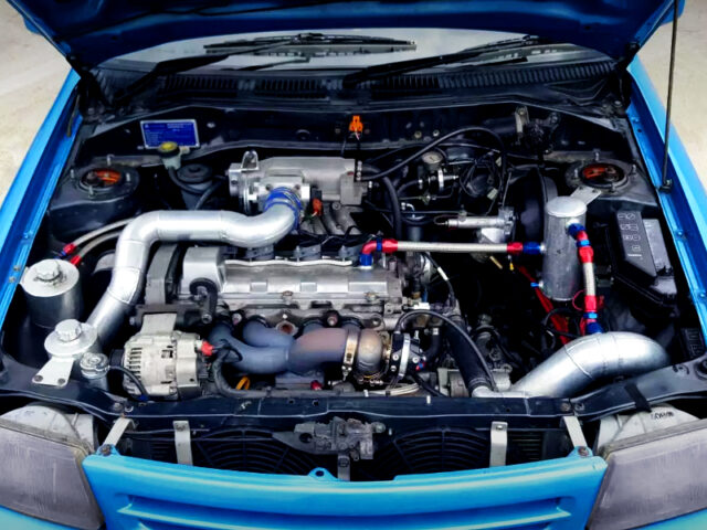 3S-GTE TURBO ENGINE into EP82 STARLET ENGINE ROOM.
