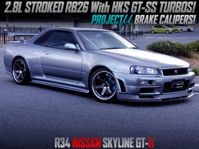 2.8L STROKED RB26 With GT-SS TWIN TURBO into 594PS R34 GTR. 
