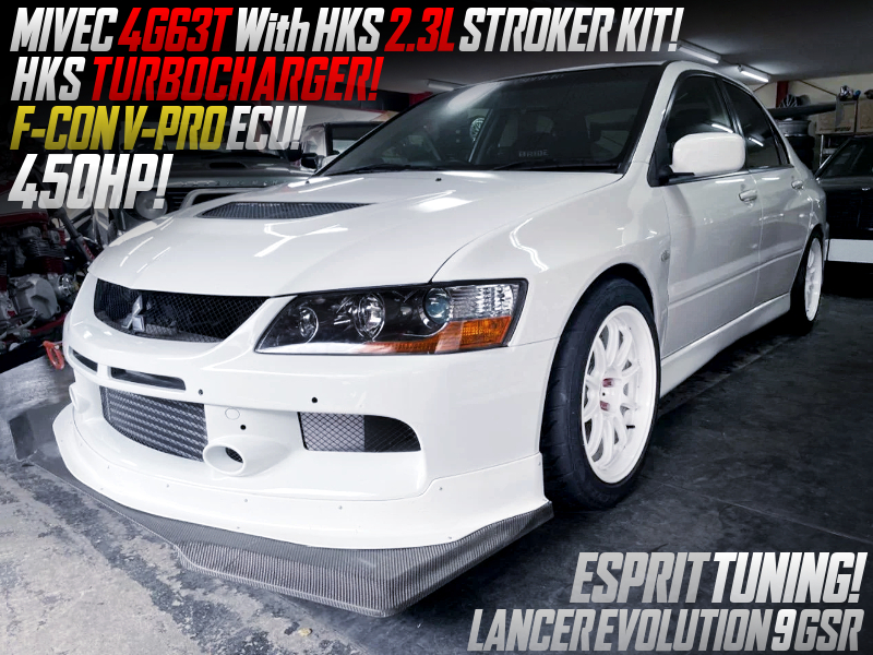 2.3L STROKED 4G63T with HKS TURBINE into EVO 9 GSR BUILT BY ESPRIT.
