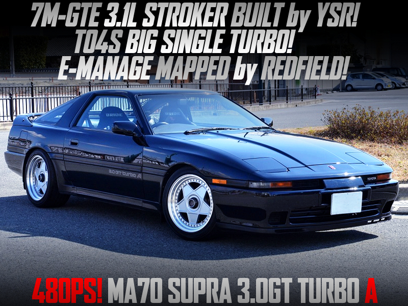 3.1L STROKED 7M-GTE with TO4S SINGLE TURBO into MA70 SUPRA 3.0GT TURBO A.