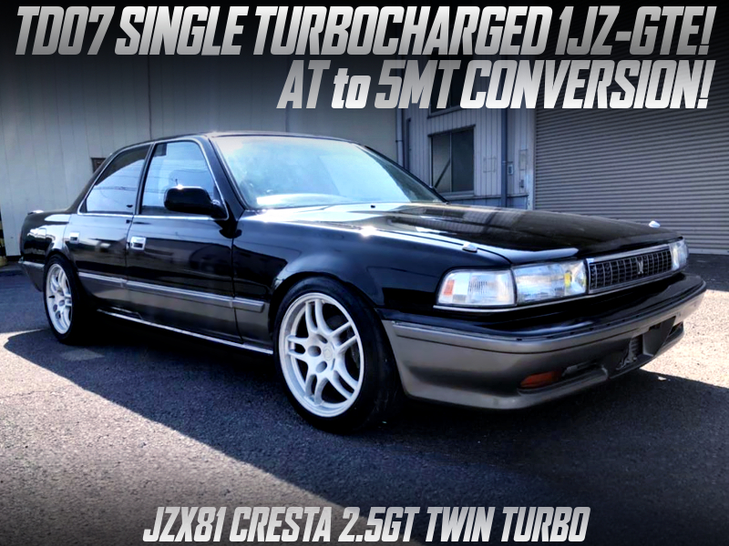 AT to 5MT CONVERSION, TD07 SINGLE TURBOCHARGED 1JZ-GTE into JZX81 CRESTA 2.5GT TWIN TURBO.