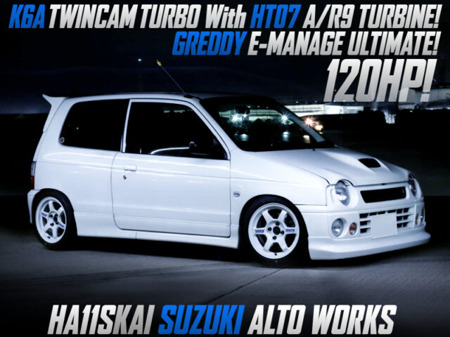 K6A TWIN CAM TURBO With HT07 TURBO into HA11S ALTO WORKS.